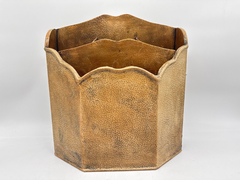 Faux animal skin desk organizer