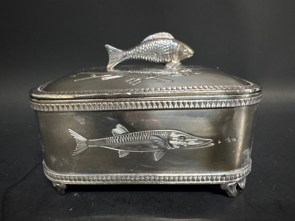 Silver plate sardine box