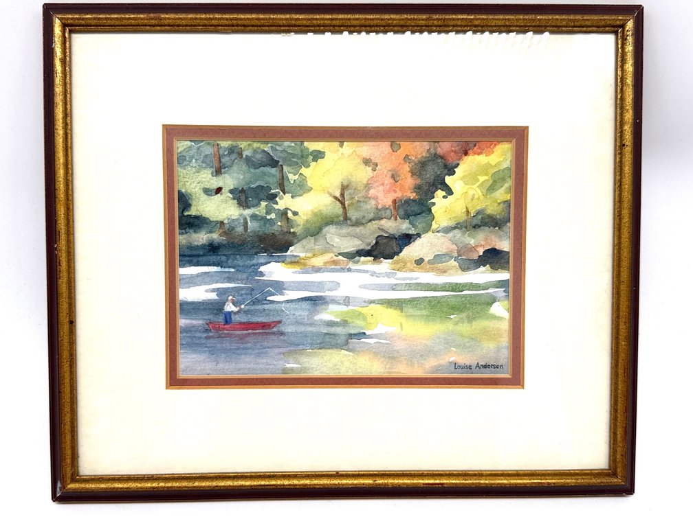 Small watercolor landscape by Louise Anderson (American)