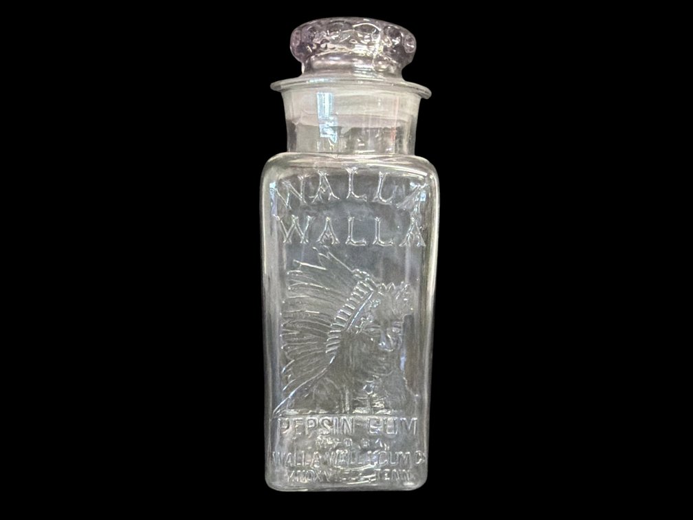 Advertising Walla Walla Pepsin Gum retail jar
