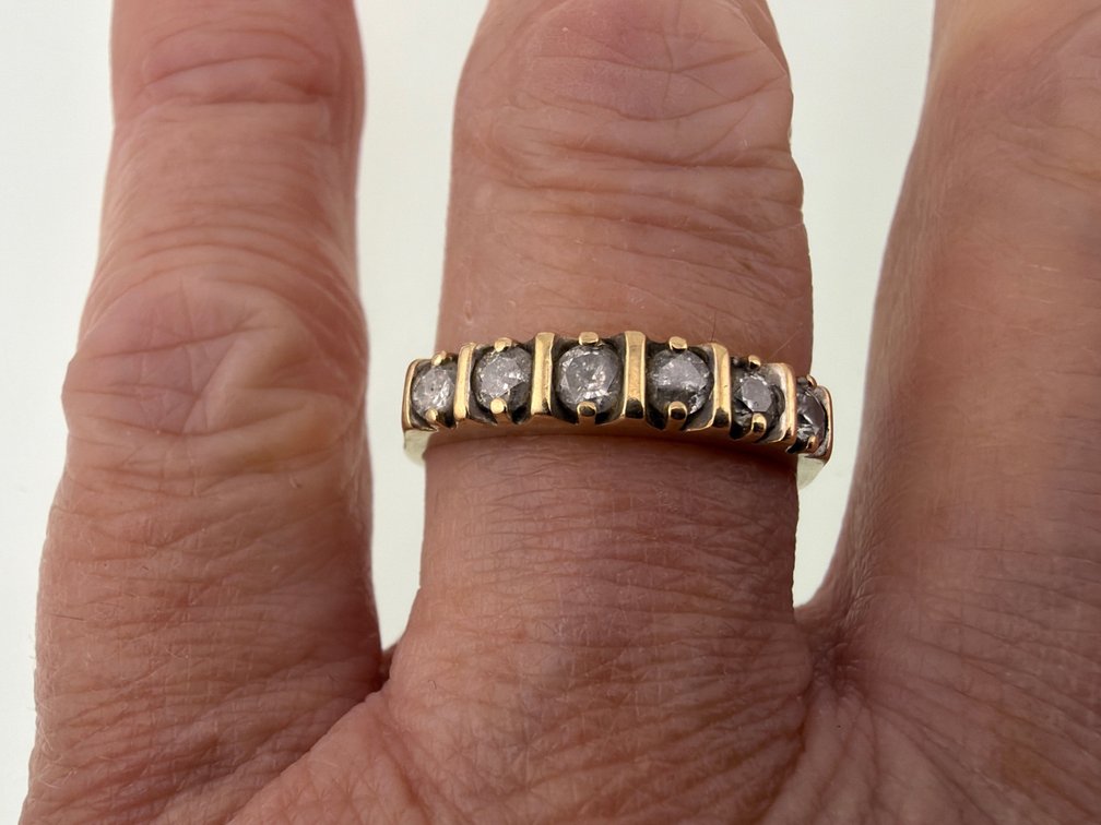 14kt channel set diamond band