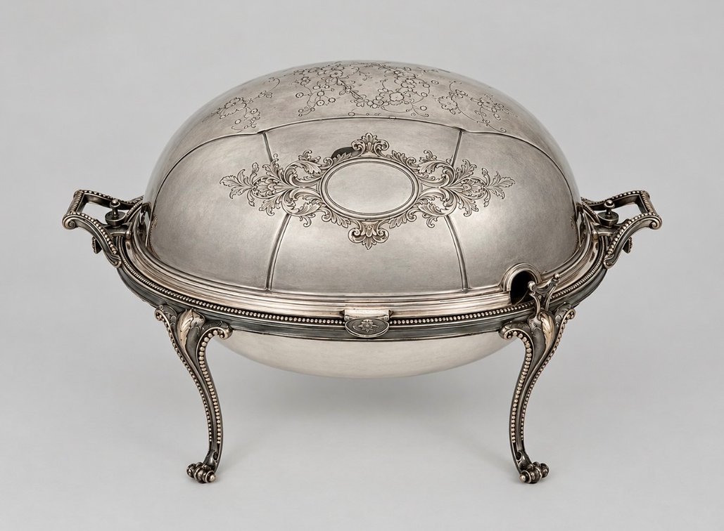 Silver plate lidded server