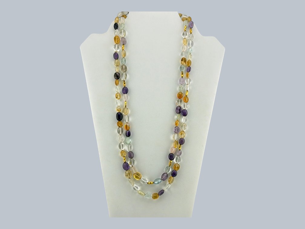 18kt multi gemstone necklace