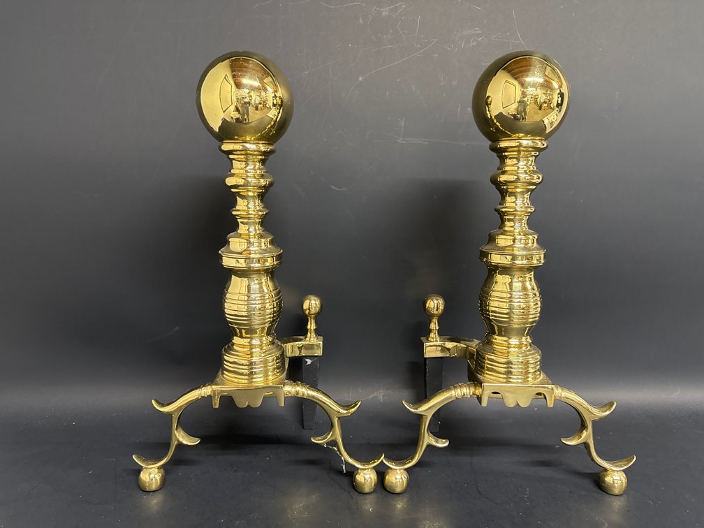 VM brass andirons