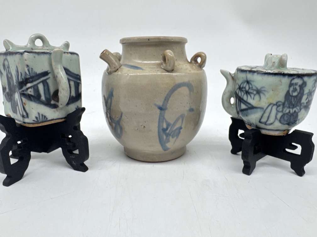 Antique Chinese water drippers, wine jug