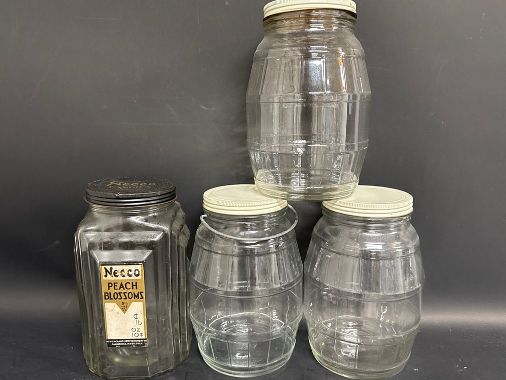 Vintage Necco candies jar, pickle jars
