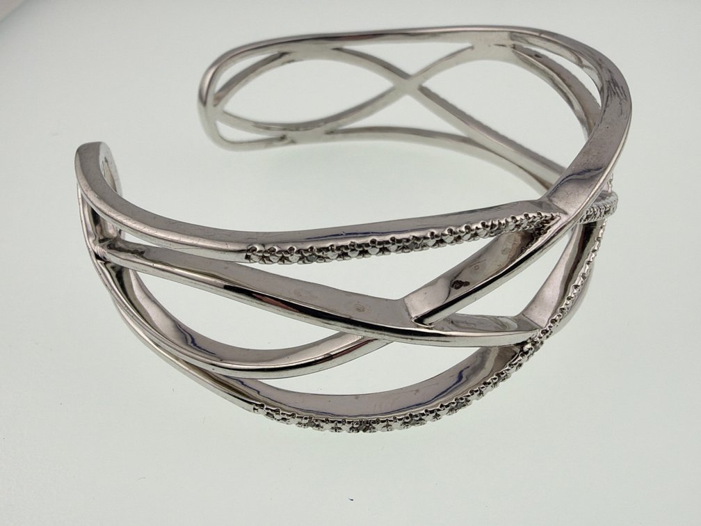 Criss cross sterling, diamond cuff