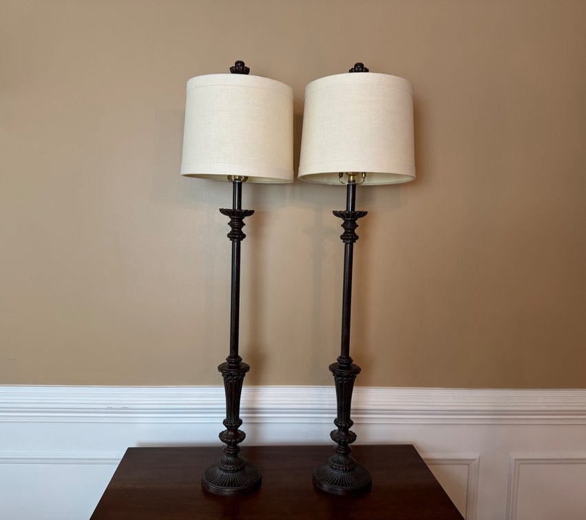Pair of extra tall buffet lamps FR