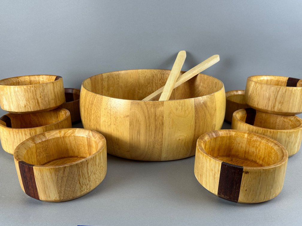 Wooden salad serving set K