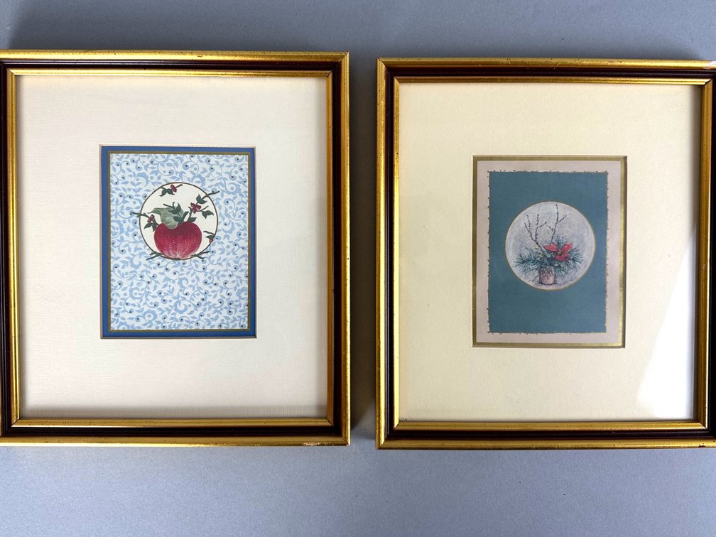Cute pair of framed foliage prints K