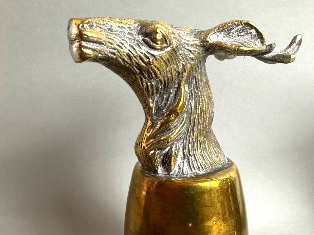 Silver plate vintage set of 6 stag head cups K