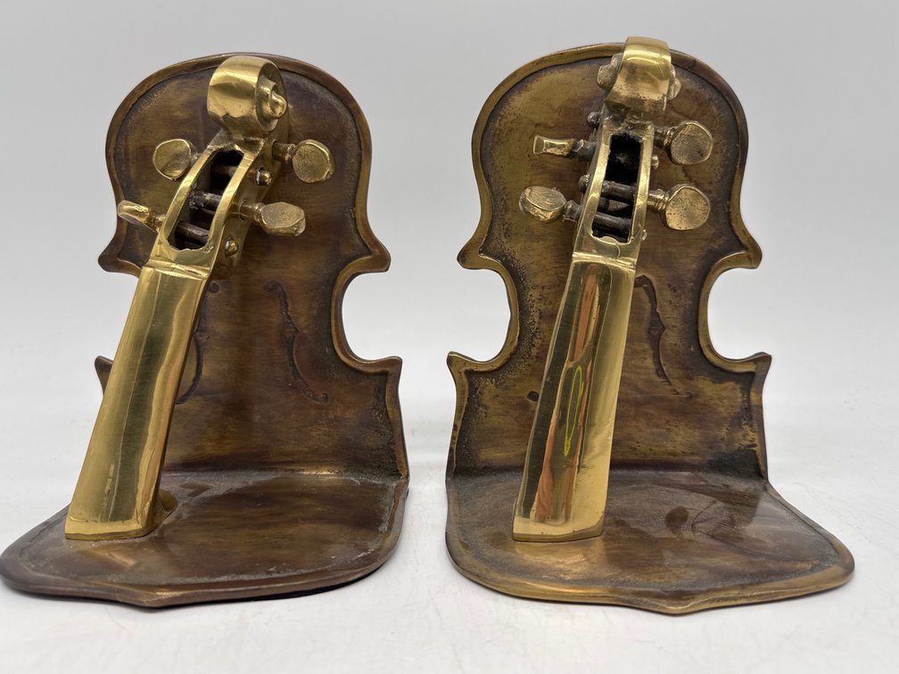 Brass cello handle bookends