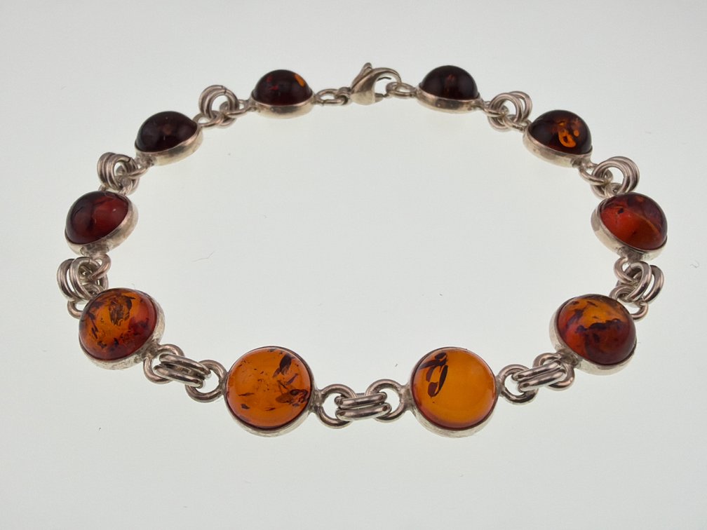 Sterling amber bracelet