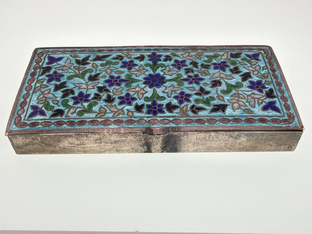 Sterling enamel box