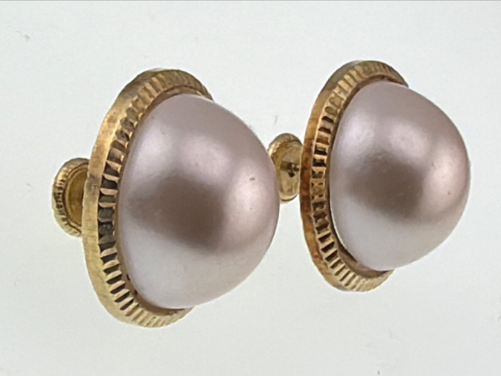 14kt Mabe pearl earrings