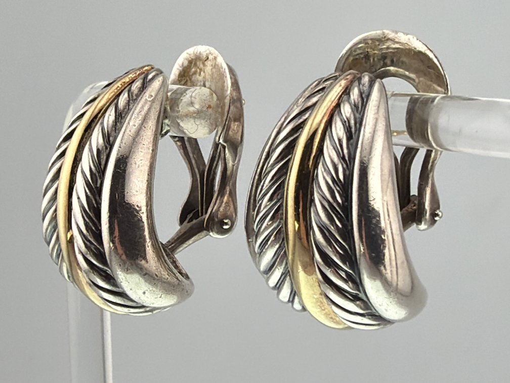 David Yurman 18kt, sterling earrings