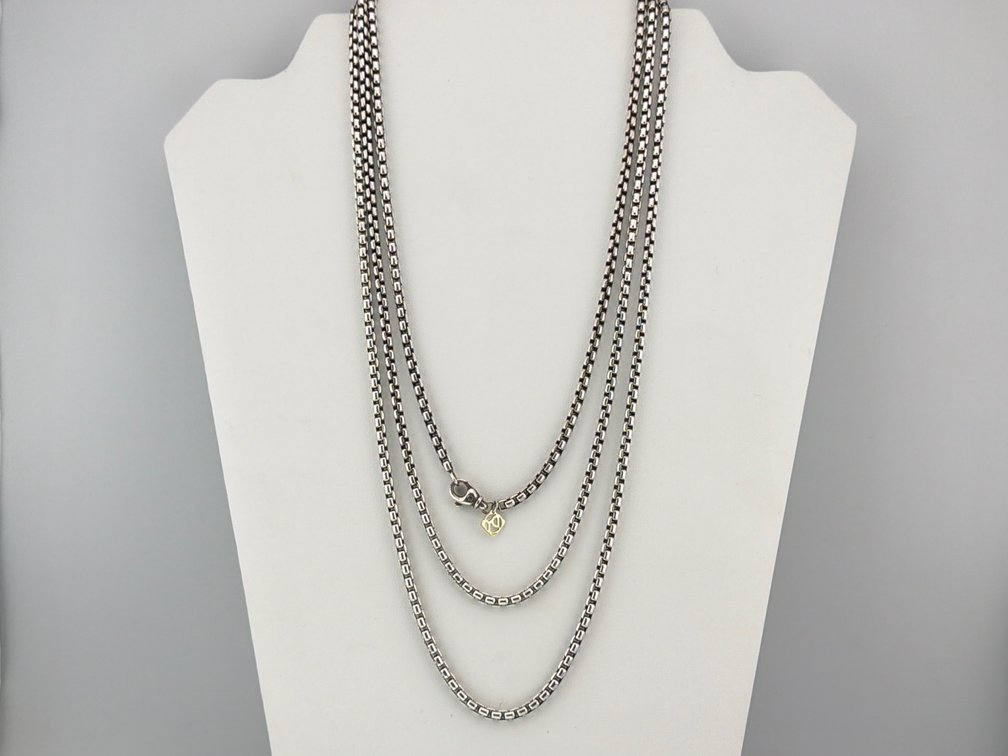 David Yurman 14kt, sterling box chain