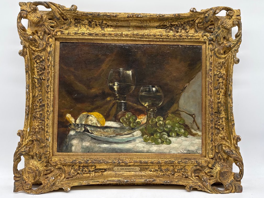 Signed Dutch still life painting by C. Groeneveld (Dutch, 1882-1952)