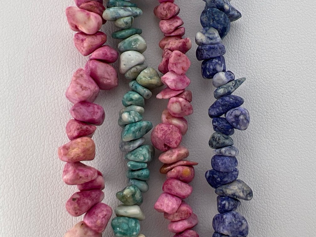 Natural stone nugget necklaces; BX