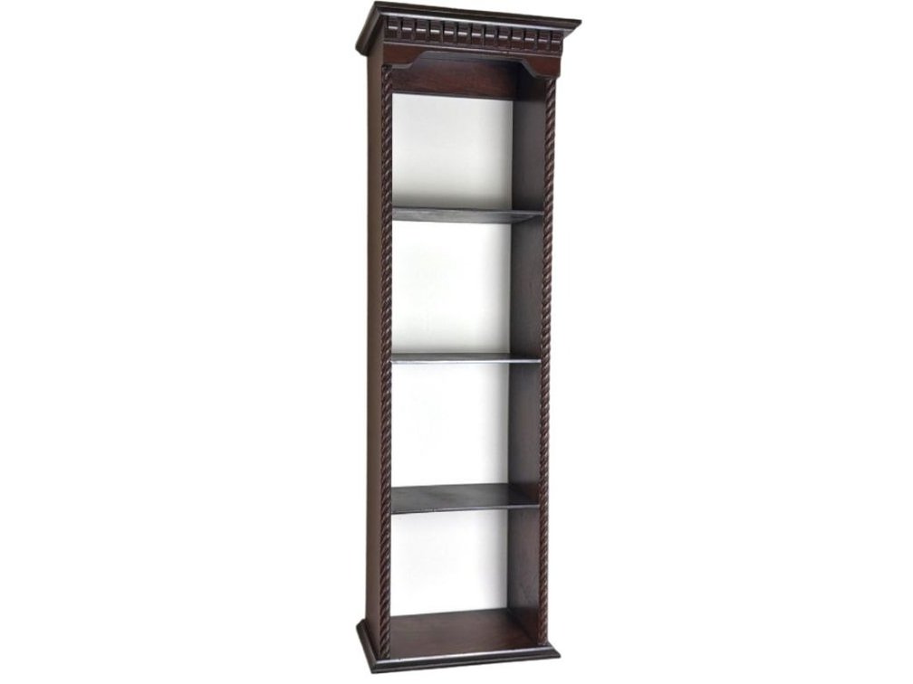 Walnut rope twist detail wall shelf; DEN