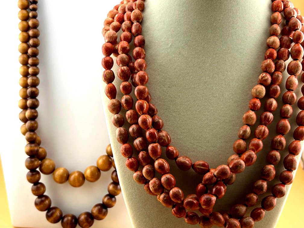 Wood bead necklaces; GR