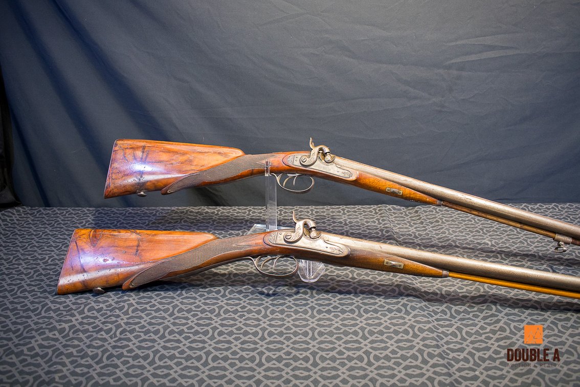 Pair Antique J. Christoph Kuchenreuter Double Percussion Sporting Gun