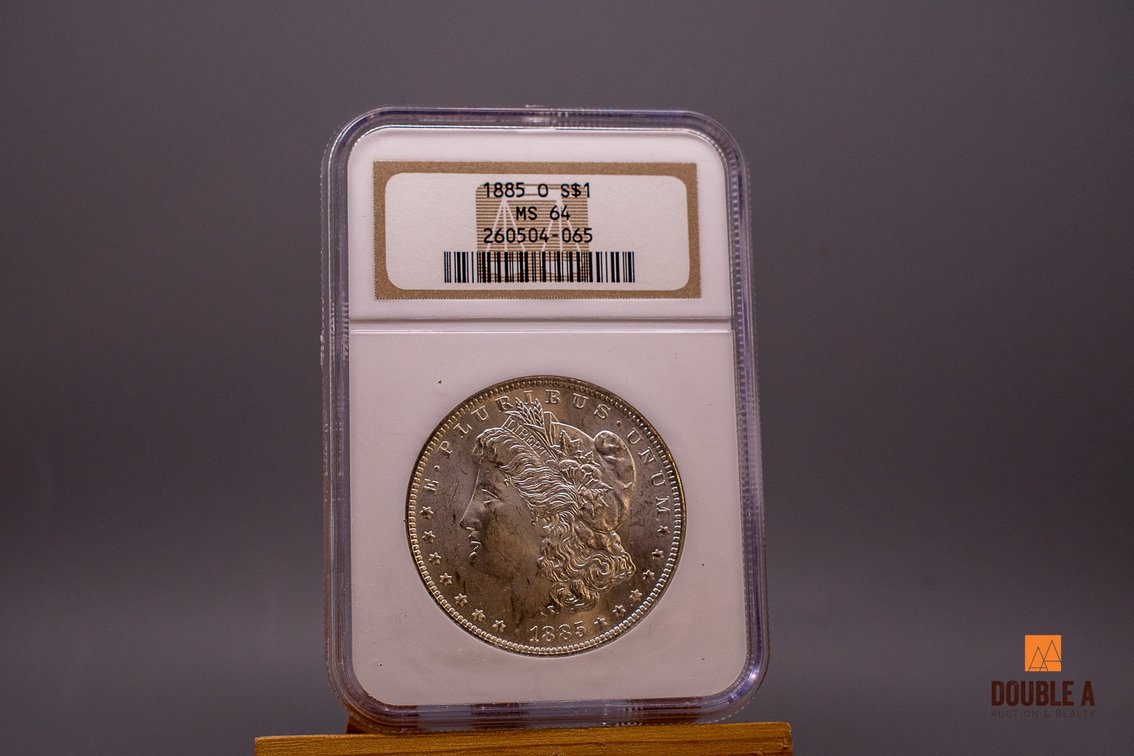 1885-O Morgan Silver Dollar – NGC MS64 – Older NGC Holder