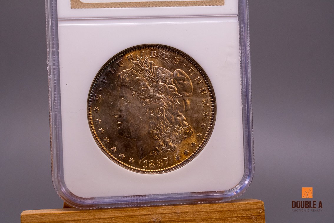 1887 Morgan Silver Dollar – NGC MS64 – Toned – Older NGC Holder