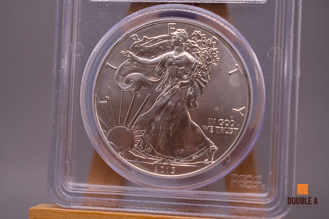 2013-(W) American Silver Eagle – PCGS MS70 – Struck at West Point – 1 Oz. Fine Silver