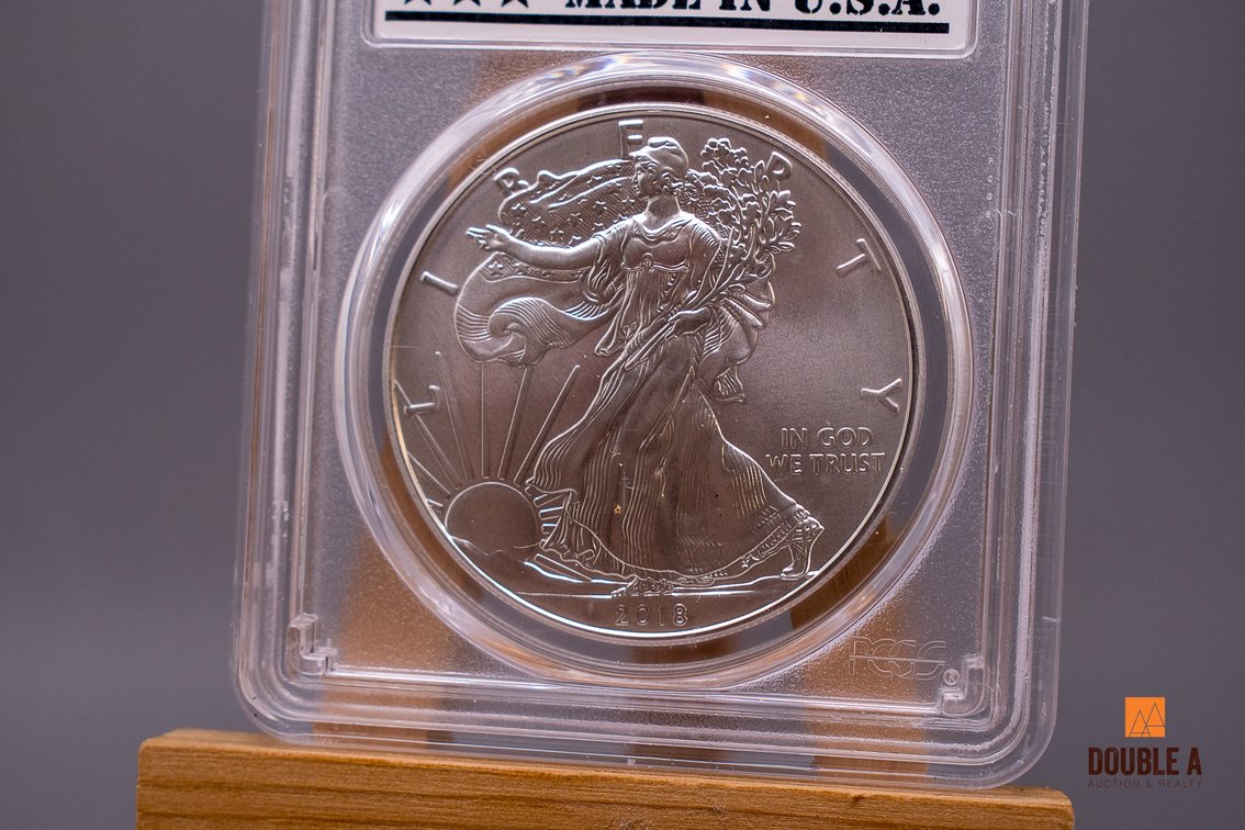 2018 American Silver Eagle $1 – PCGS MS69 First Strike – 1 Oz. .999 Silver