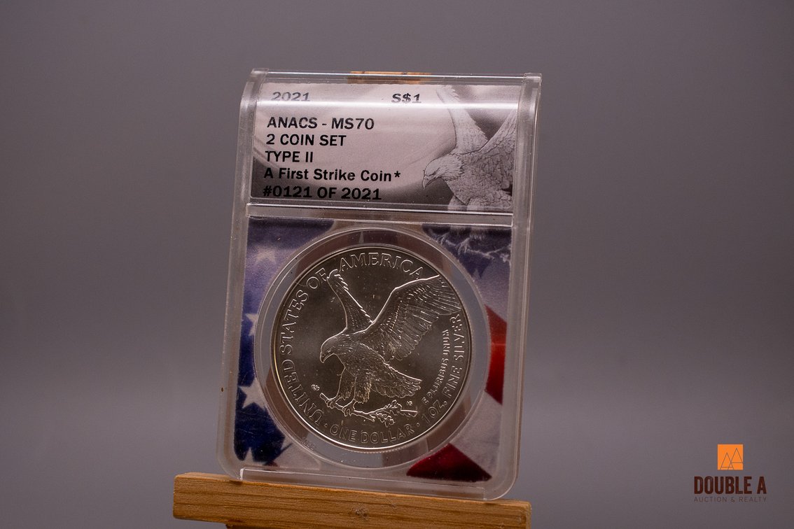 2021 American Silver Eagle Type II $1 ANACS MS70 First Strike No. 0121