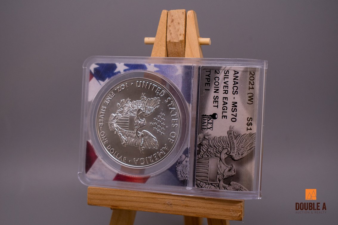 2021-(W) American Silver Eagle Type I $1 ANACS MS70 Key Date