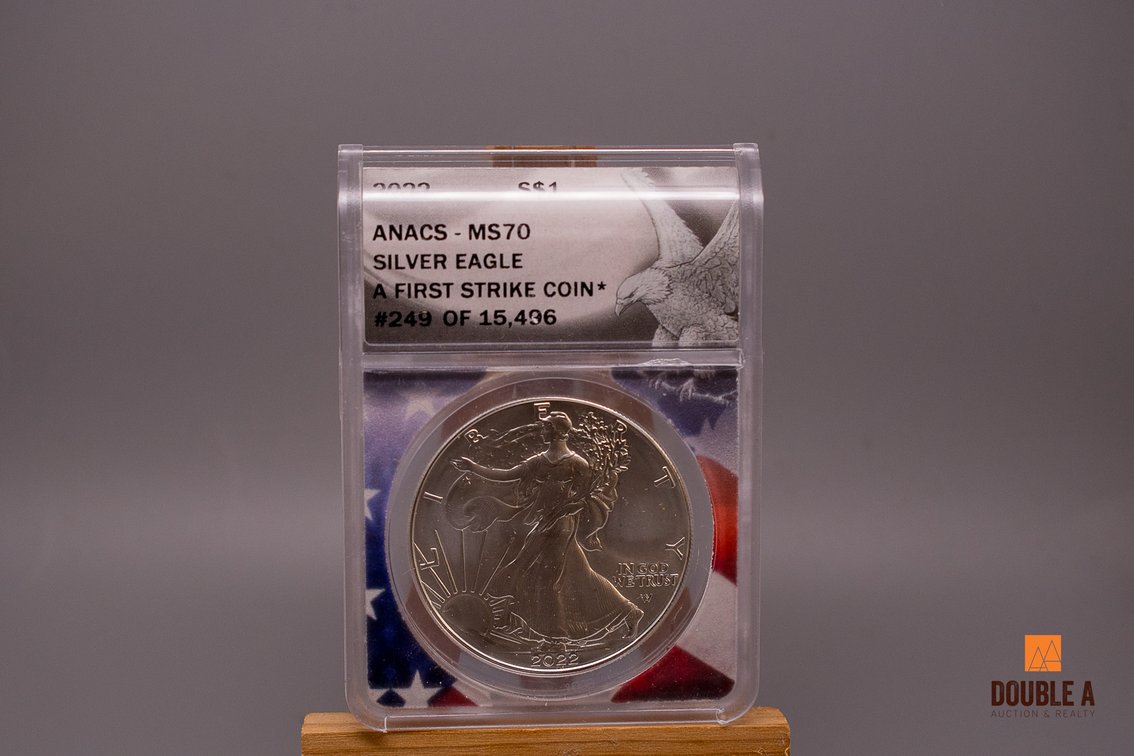 2022 American Silver Eagle $1 ANACS MS70 First Strike No. 249 of 15,496