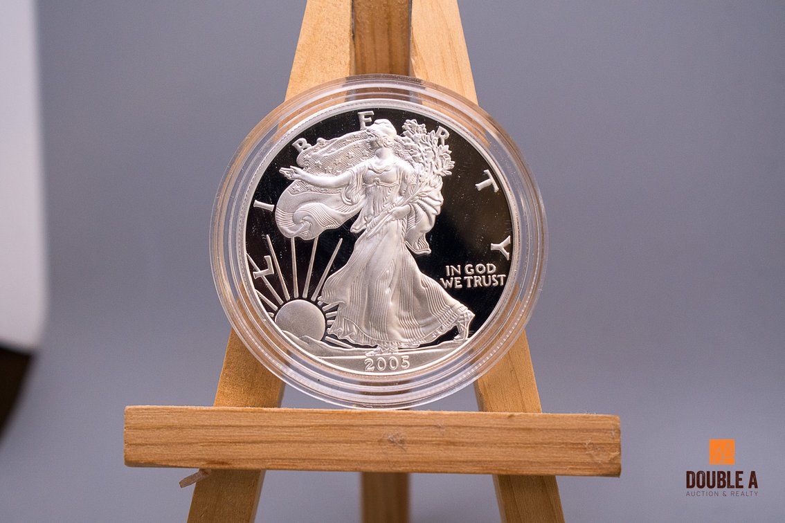 2005-W Proof American Silver Eagle – 1 Troy Oz .999 Fine Silver in Capsule