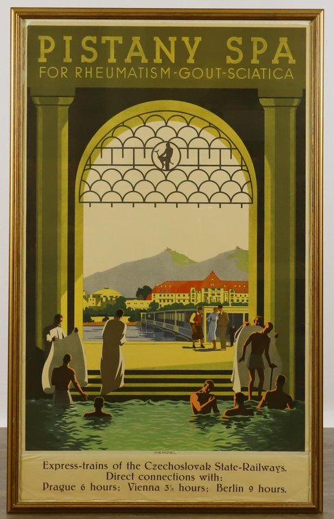 Travel Poster for Pistany Spa Czechoslovakia 
