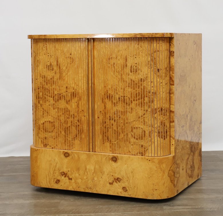 Vladamir Kagan Burl Maple Veneer Console Cabinet 