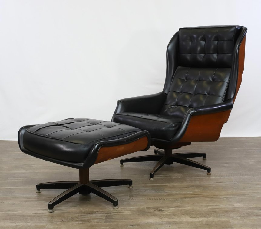 Mid Century Modern Lounge Chair and Ottoman