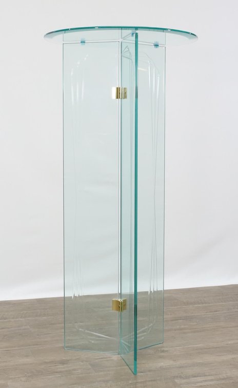 Etched Bevel Glass Pedestal Stand