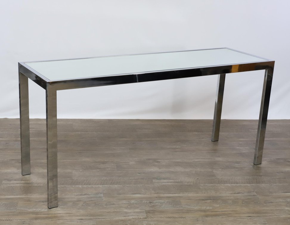 Steel Chromed Glass Top Sofa Table
