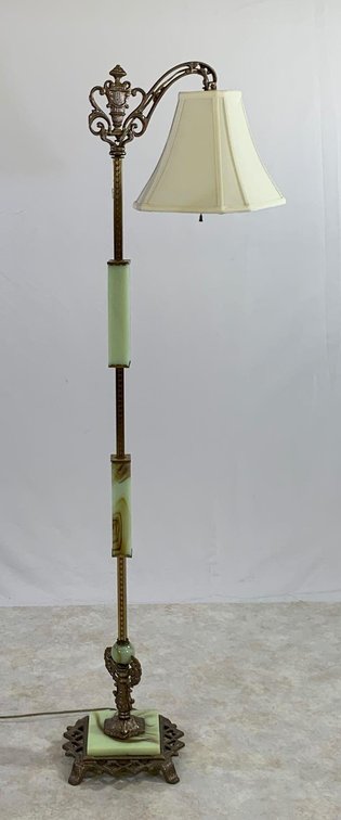 Art Nouveau Bridge Arm Floor Lamp
