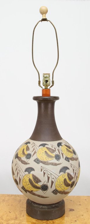 Art Glazed Pottery Table Lamp