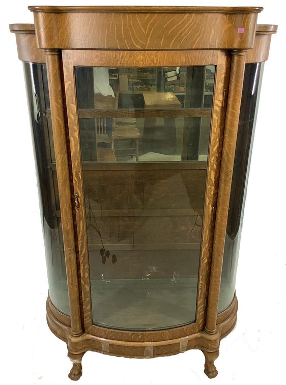 Bow Front Glass Cabinet