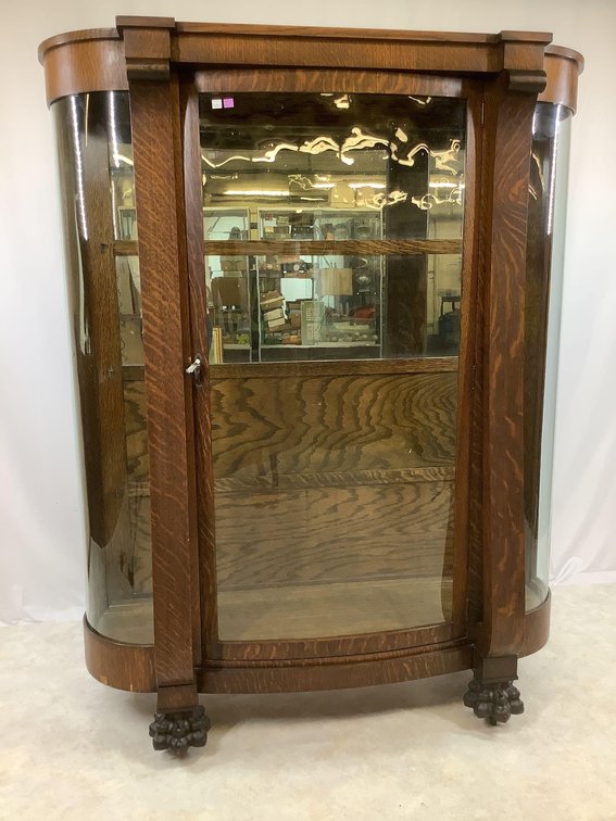 Bow Front Glass Cabinet