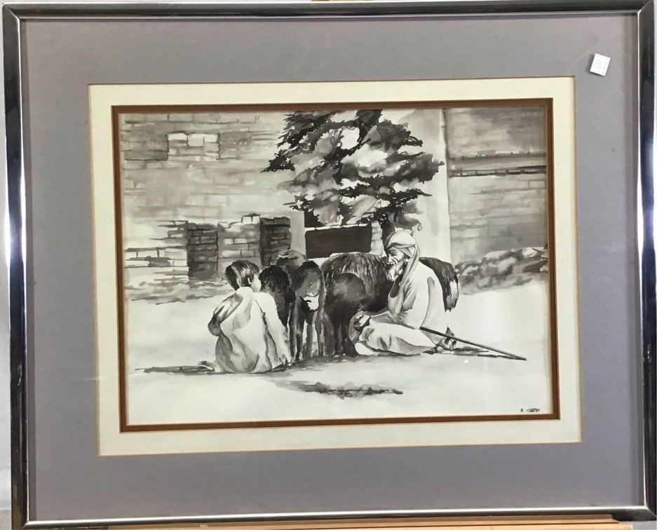 Watercolor, signed