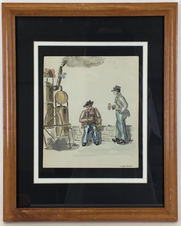 Watercolor, signed