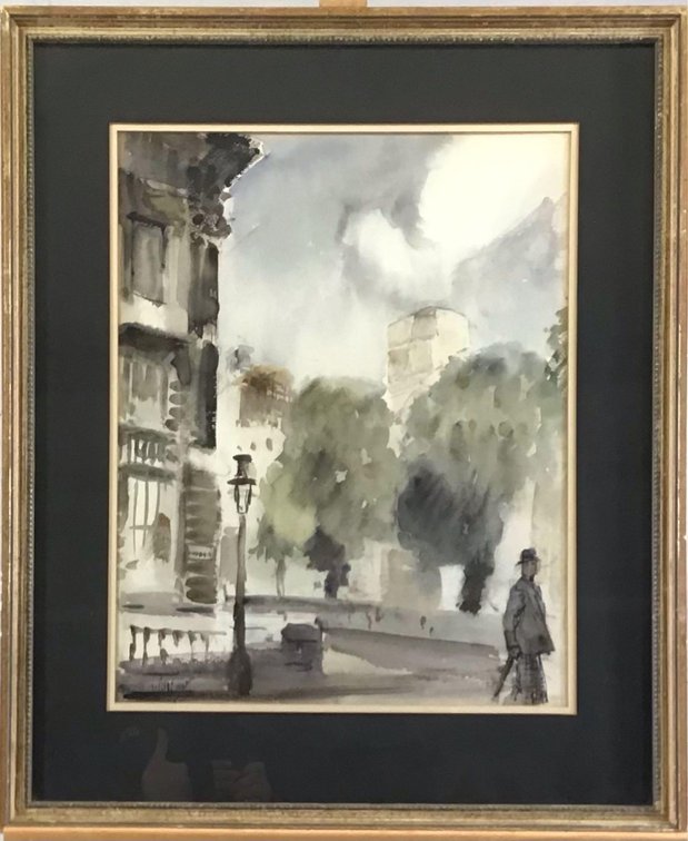 Watercolor, signed