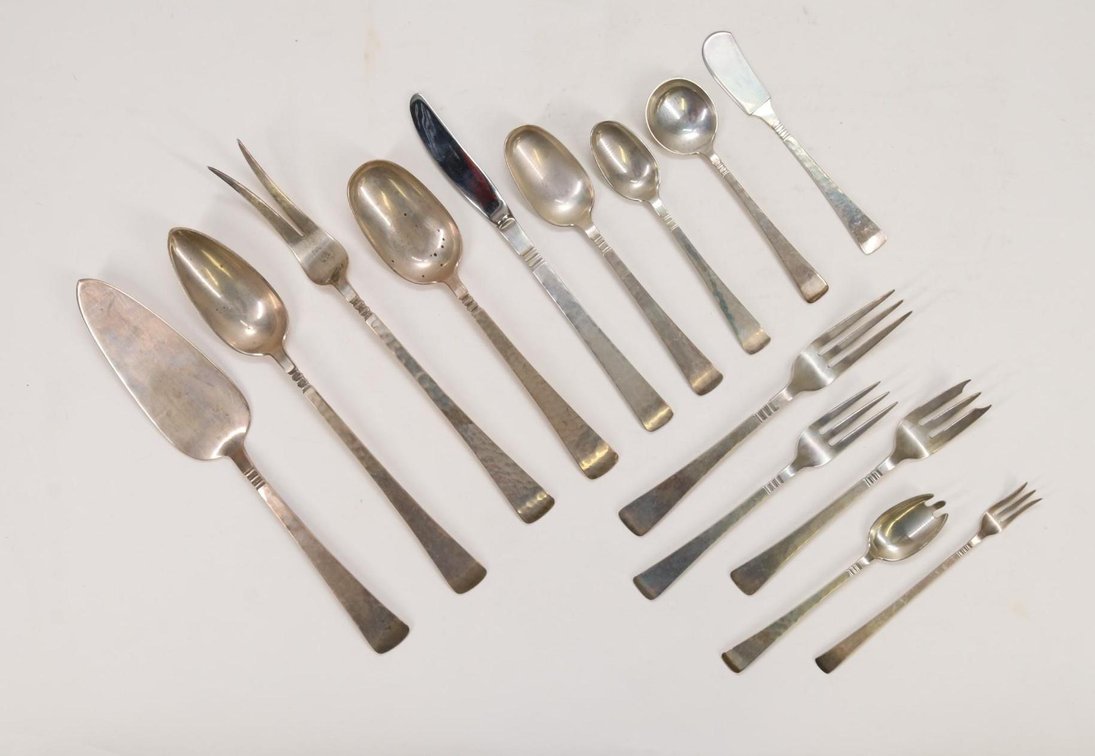 Porter Blanchard Sterling Silver Flatware Service, Capri