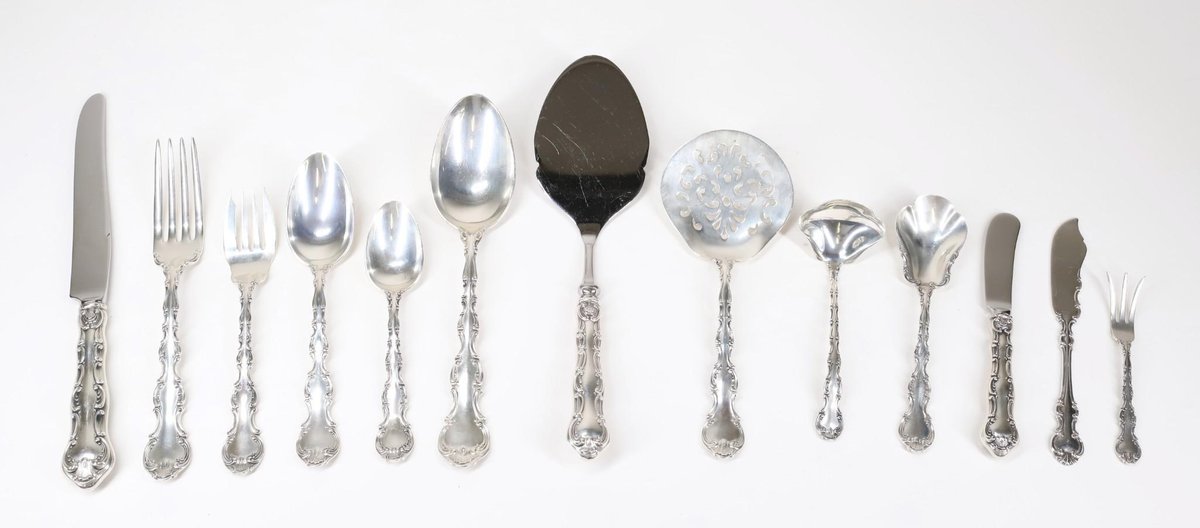 Gorham Sterling Silver Flatware Service, Strasbourg