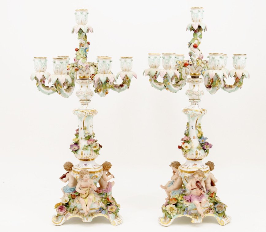 Meissen Porcelain Seven Light Candelabra