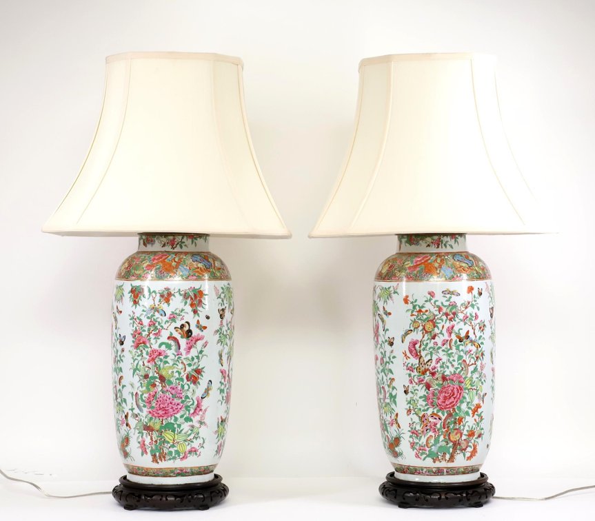 Chinese Famille Rose Lamps